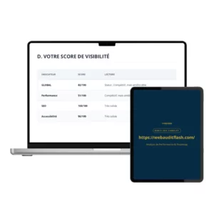 Couverture du rapport PDF d'audit SEO et visibilité IA livré en quelques minutes pour optimiser votre site web.
