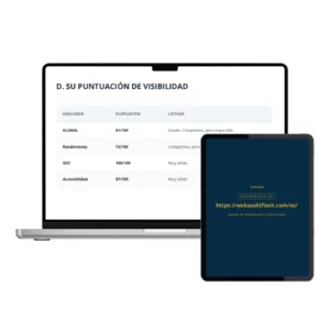 Portada del informe PDF de auditoría SEO y visibilidad IA, entregado en pocos minutos para optimizar tu sitio web.